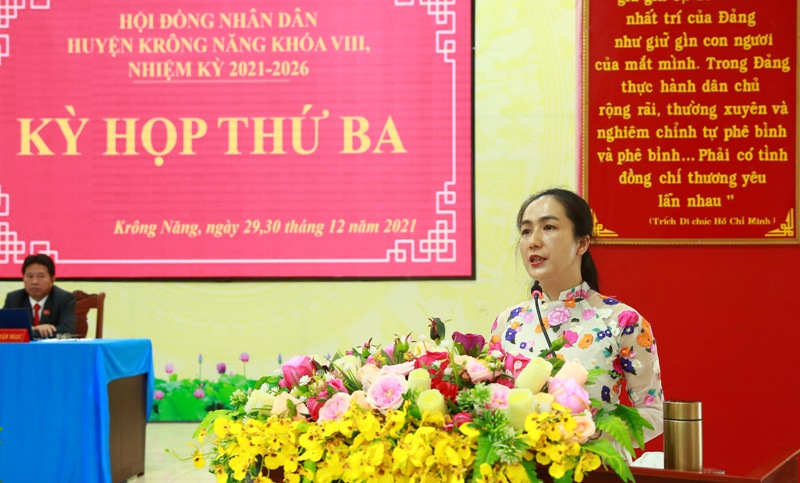 Kỳ họp thứ 3, HĐND huyện Krông Năng khóa VIII, nhiệm kỳ 2021 - 2026