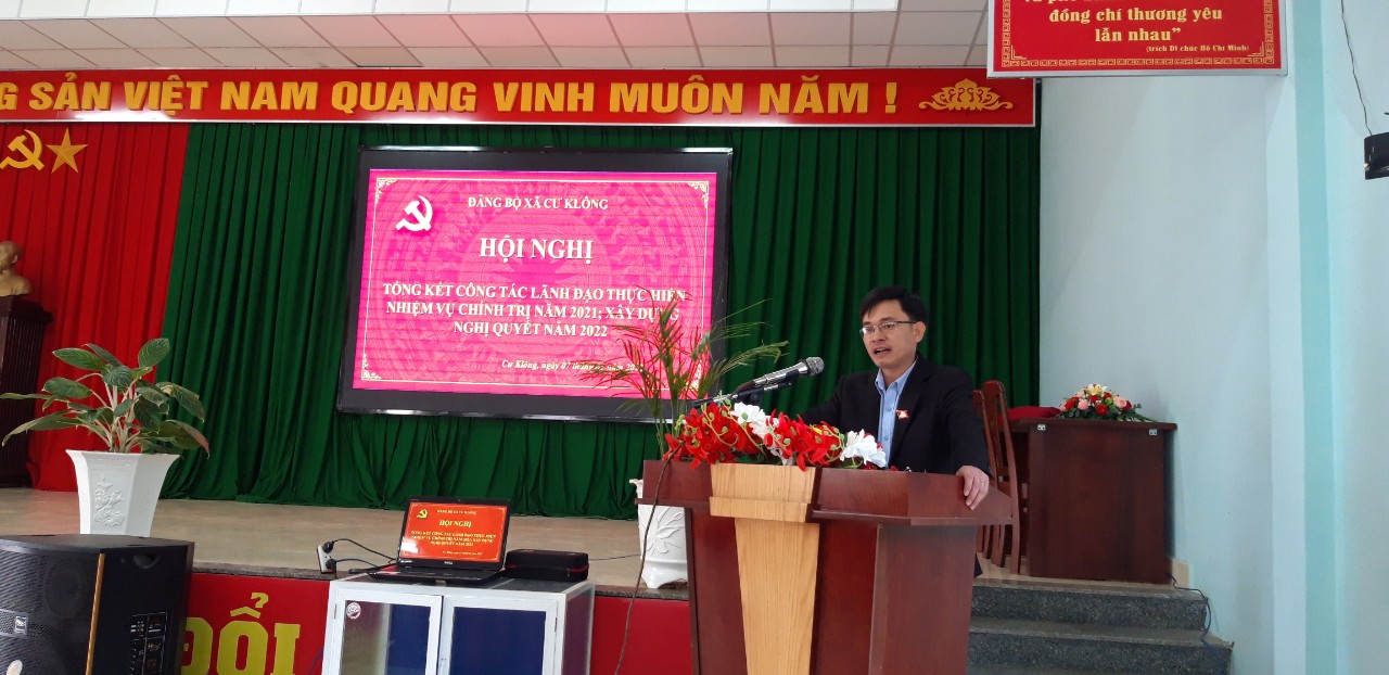 Đảng ủy xã Cư Klông tổ chức hội nghị tổng kết nhiệm vụ Chính trị năm 2021, xây dựng Nghị Quyết năm 2022