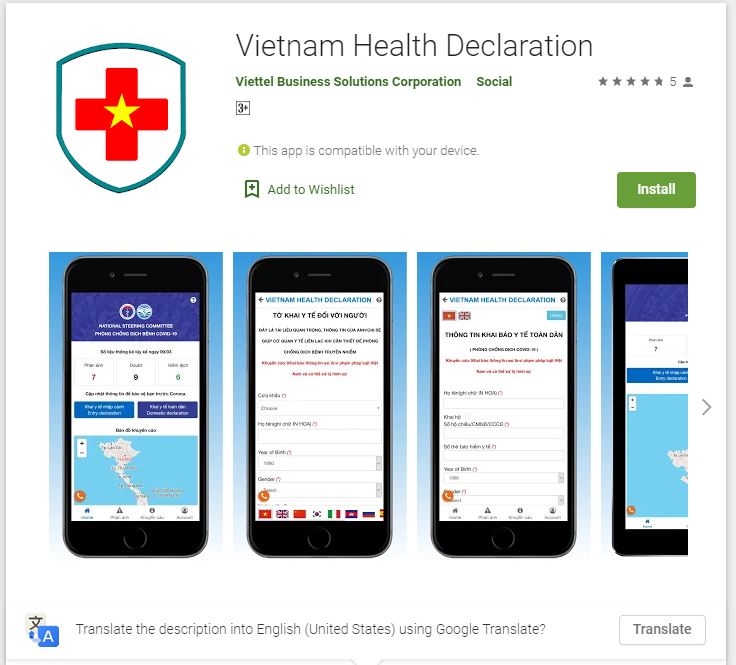 Hướng dẫn cài ứng dụng Khai báo y tế khi đến thực hiện thủ tục hành chính tại UBND xã Cư Klông