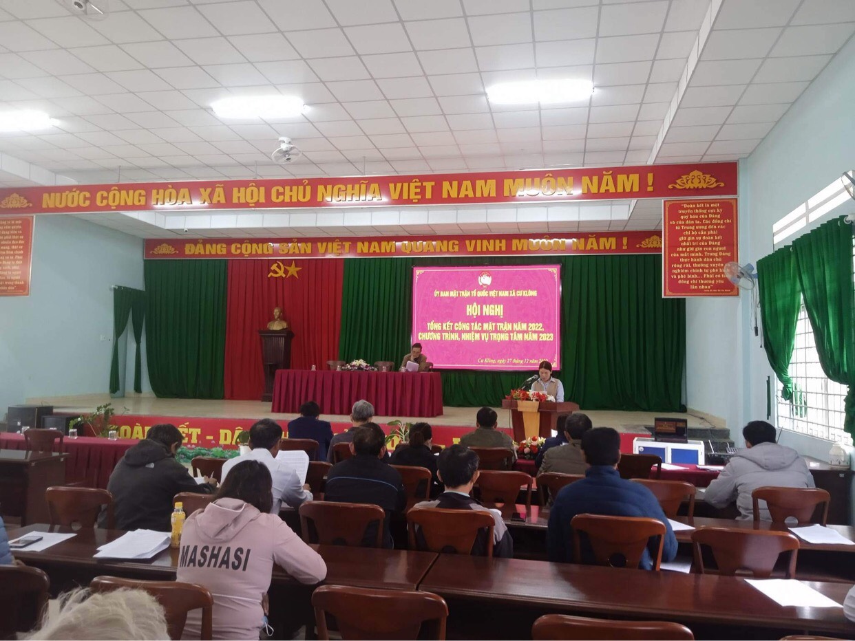 Hội nghị tổng kết công tác Mặt trận năm 2022, phương hướng nhiệm vụ năm 2023 xã Cư Klông